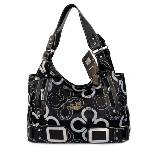 Coach Waverly C Logo Signature Large Black Totes EKD | Women